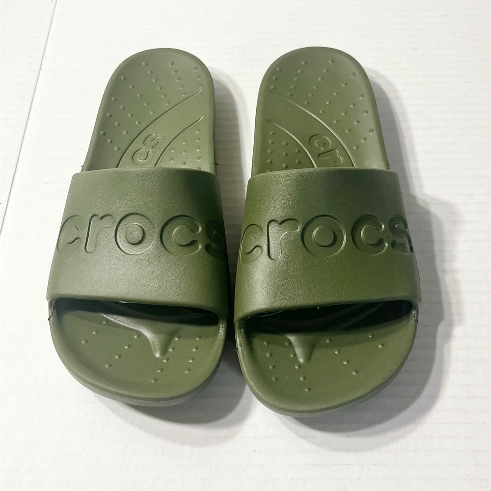Crocs Mellow Recovery Slide Army Green Sandals M3 W5